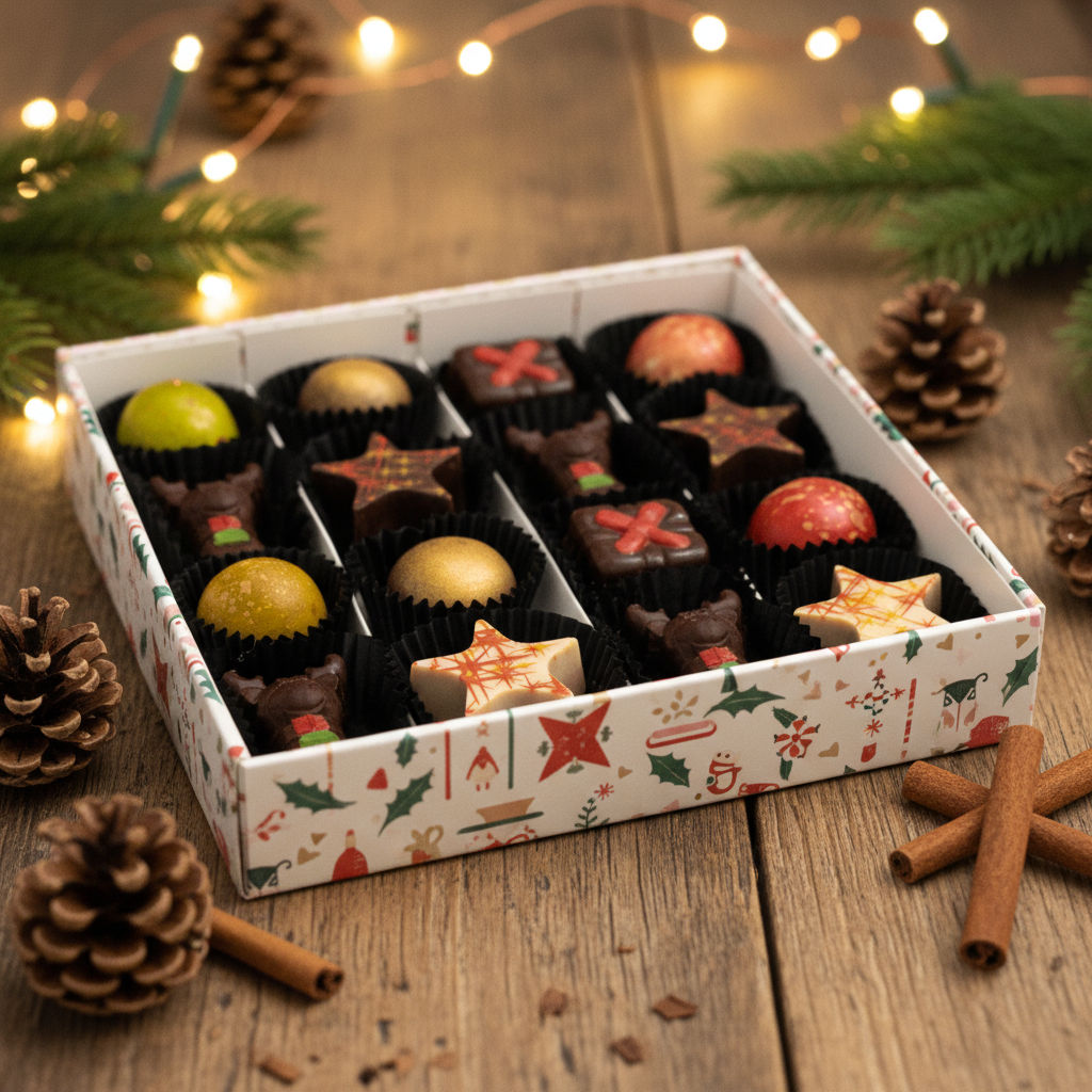 Kerst winter wonderland 16 pralines 240 Grs