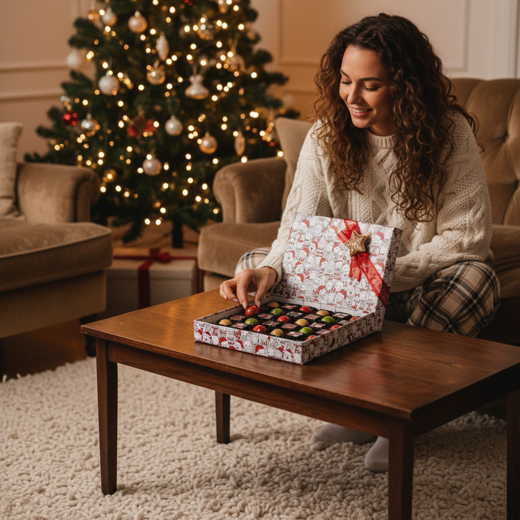 Kerstdoos 36 pralines 540g