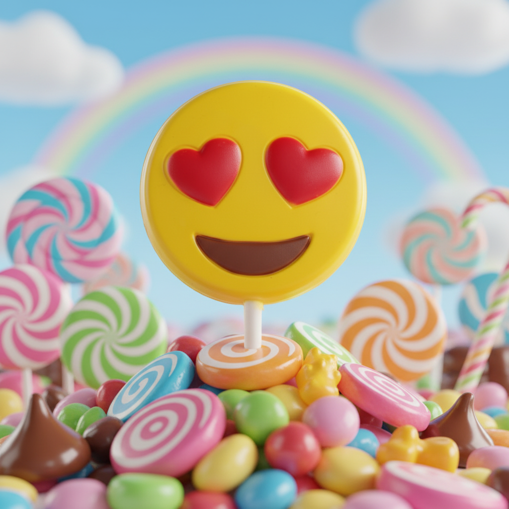 Chocolade lolly emoji liefde