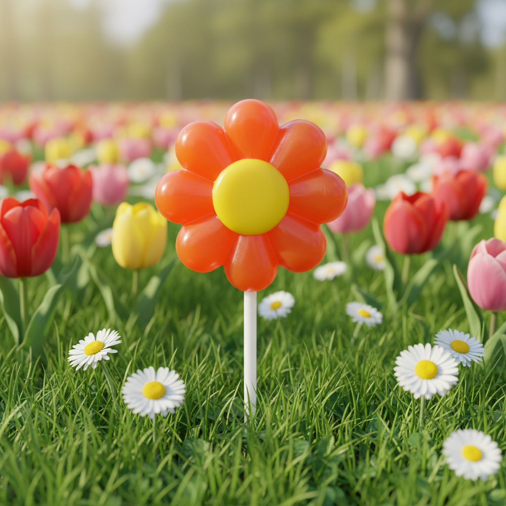 Chocolade lolly oranje bloem