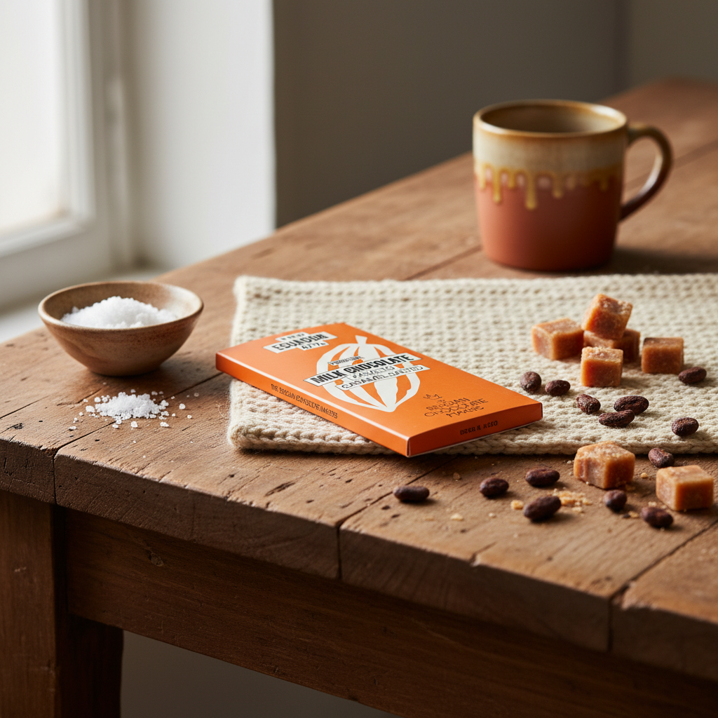 Chocoladereep Kasalto uit Ecuador 47% gezouten karamel