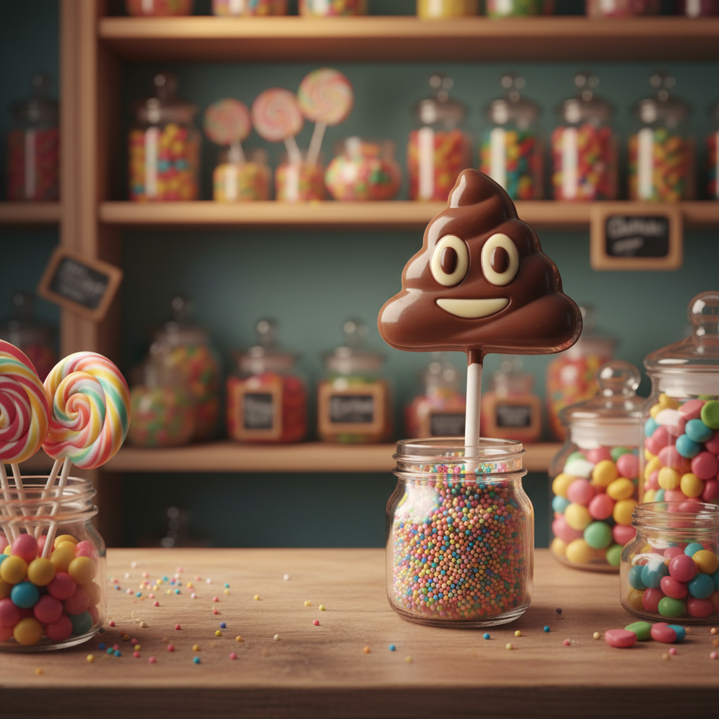 Melkchocolade poep emoji lolly