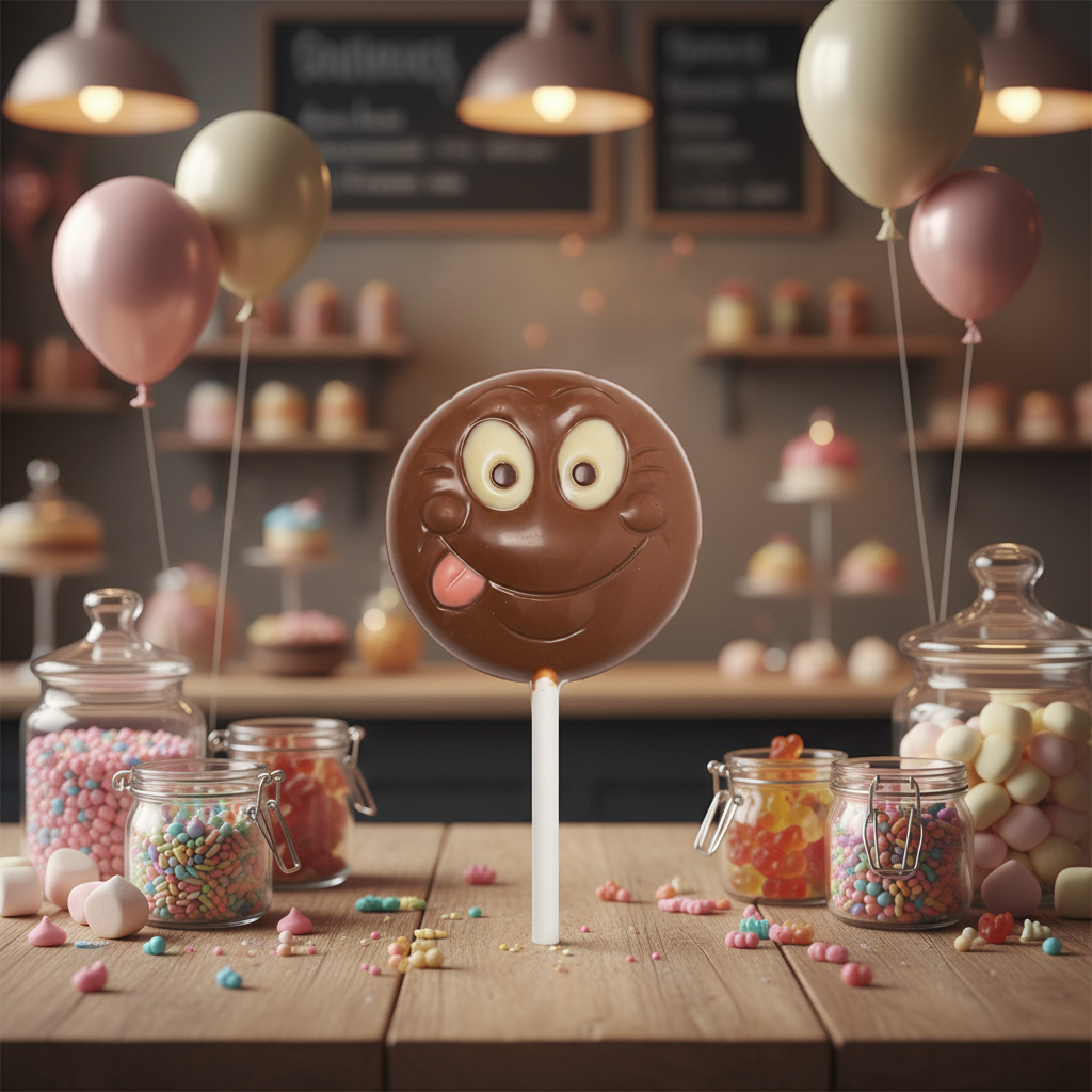 Melkchocolade lolly smiley