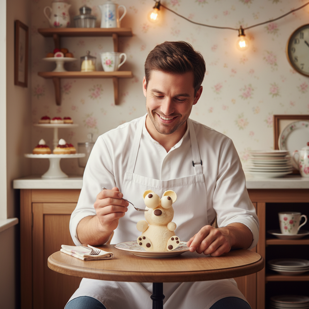 Witte chocolade beer 3D