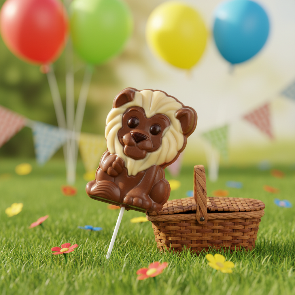 Melkchocolade witte manen leeuw lolly 25g