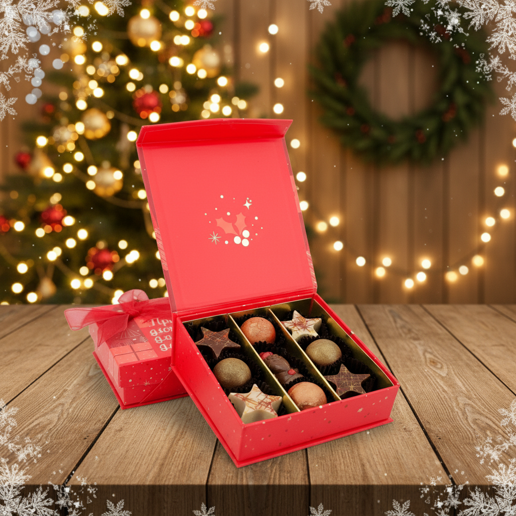 Kerst 9 pralines doos ho-ho-ho 135g