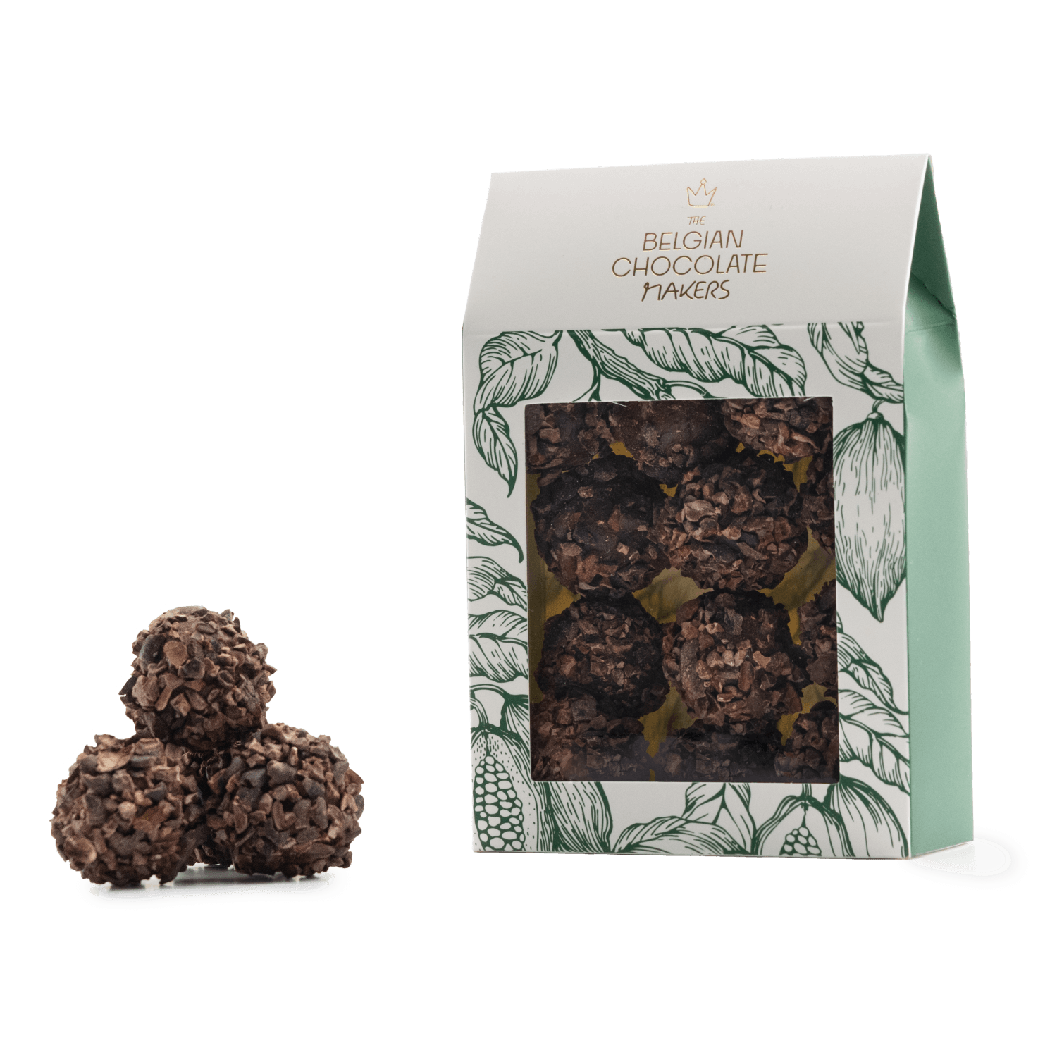 Zakje Belgische truffels met cacaonibs coating