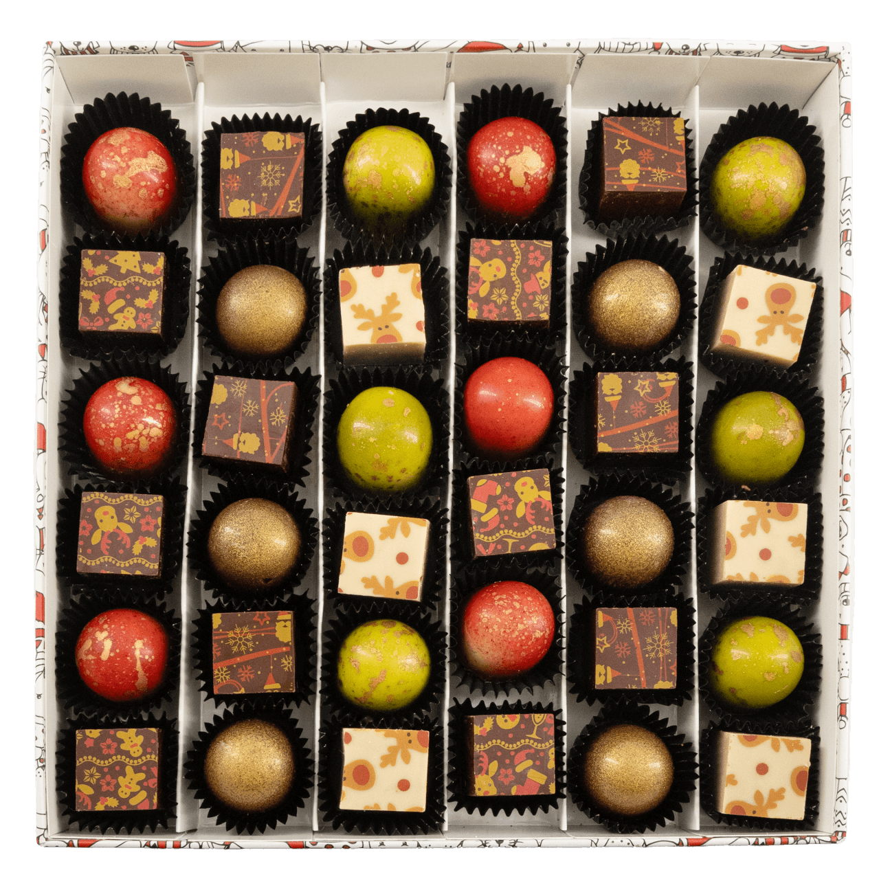 Kerstdoos 36 pralines 540g