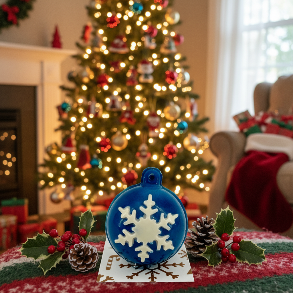 Witte chocolade feestelijke kerstschaal 60g