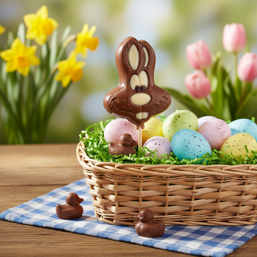 Lolly met melkchocolade konijnengezicht