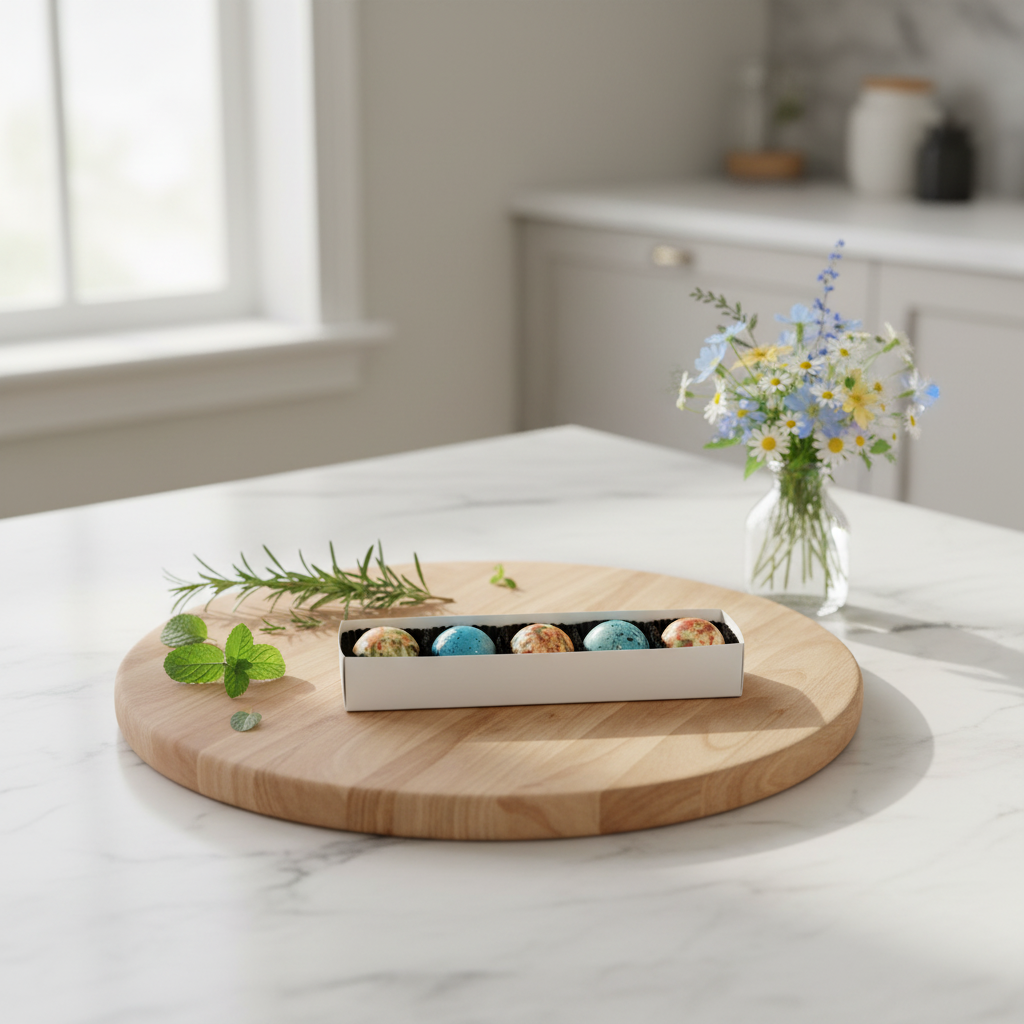 Stokje van 5 gekleurde praliné (mangue, gezouten karamel)