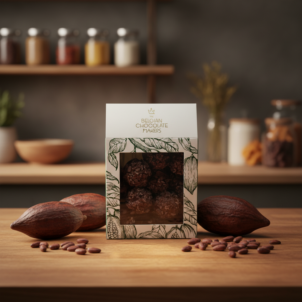 Zakje Belgische truffels met cacaonibs coating